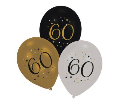 Luftballons zum 60.Geburtstag STARLIGHT Luftballons zum 60.Geburtstag STARLIGHT