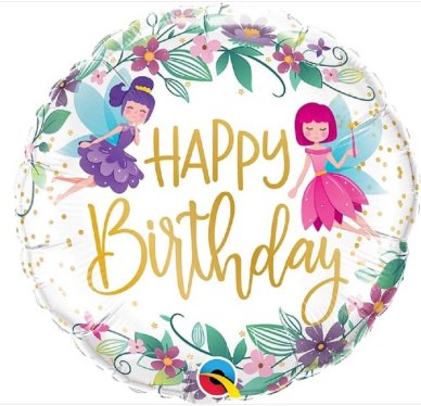Folienballon Feen Happy Birthday