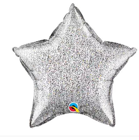 Folienballon Stern silber, holographic Folienballon Stern silber, holographic
