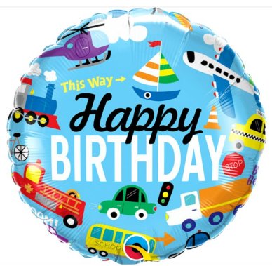 Qualatex - Happy Birthday Fahrzeuge