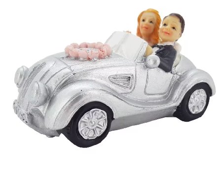 Silberhochzeit Auto, 8 cm Silberhochzeit Auto, 8 cm