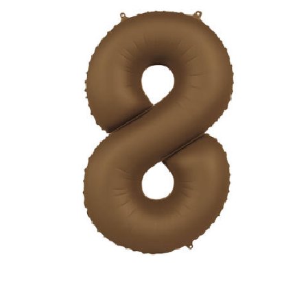 Folienballon Zahl 8 Choco Brown, 86 cm Folienballon Zahl 8 Choco Brown, 86 cm