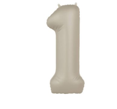 Folienballon Zahl 1 - Creamy Latte, 86 cm