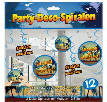 Party-Spiralen Ruhestand, 12-tlg Party-Spiralen Ruhestand, 12-tlg