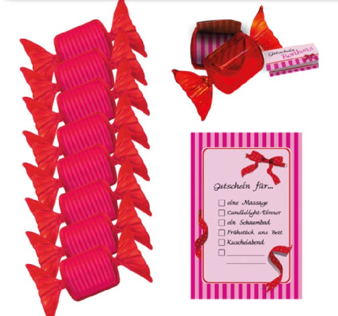Gutschein Bonbon, 1 Stück - rot Gutschein Bonbon, 1 Stück - rot