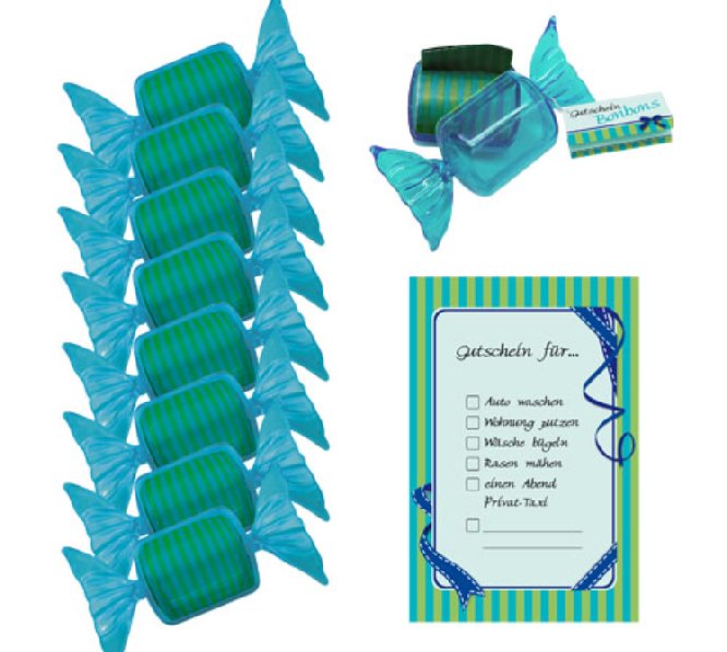 Gutschein Bonbon, 1 Stück - blau