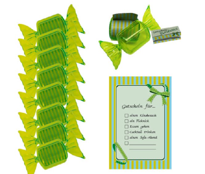 Gutschein Bonbon, 1 Stück - grün Gutschein Bonbon, 1 Stück - grün