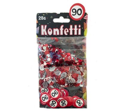 Verkehrsschild Konfetti 90.Geburtstag, 28g