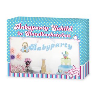 Babyparty Schild blau für Jungen