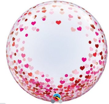 Deko Bubble mit Herzen, 61cm