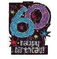 Happy Birthday Glitzer Schild 60