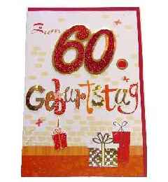 3 D Geburtstag Glückwunschkarte 60
