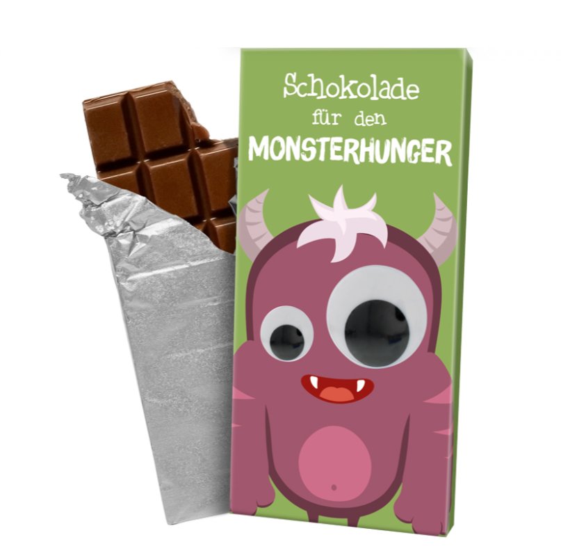 Schokolade mit Wackelaugen - Monster
