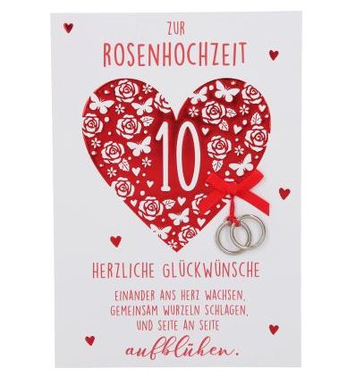 Zur Rosenhochzeit Glückwunschkarte