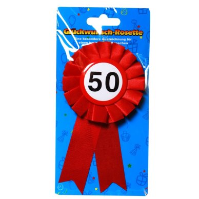 Anstecker Rosette zum 50. Geburtstag