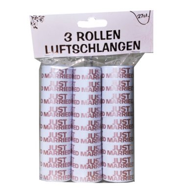 Luftschlangen Just Married, rosegold