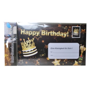 Riesen-Umschlag Happy Birthday, schwarz
