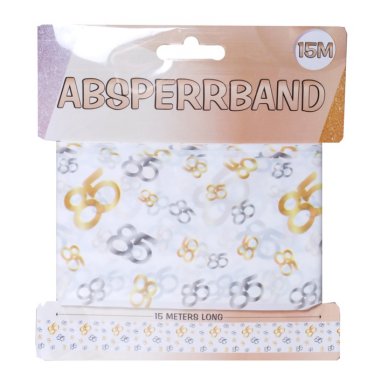 Absperrband mit Zahl 85, silber/gold