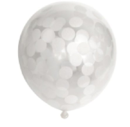 Konfettiballon, weiß, 6 Stück Konfettiballon, weiß, 6 Stück