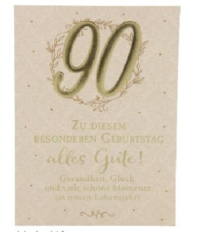 Karte zum 90.Geburtstag Karte zum 90.Geburtstag