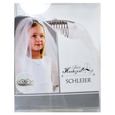 Weißer Schleier mit Krone