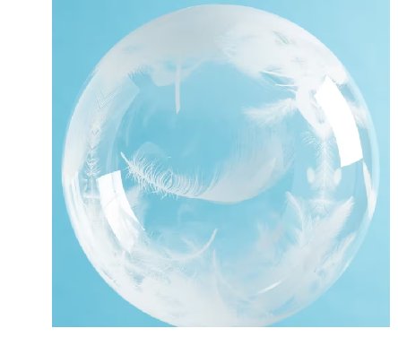 Durchsichtiger runder Ballon mit Federdruck