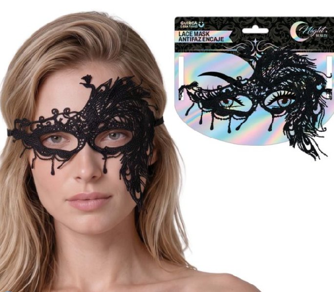 Schwarze Augenmaske mit Spitze Schwarze Augenmaske mit Spitze