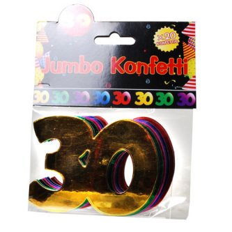 Jumbo-Konfetti Zahl 30, bunt