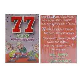 Geburtstagskarte 77 Jahre im Shop