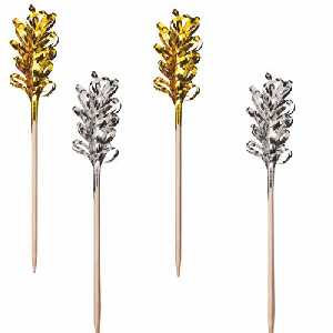 Silvester Deko Picker 10,5 cm , gold und silber