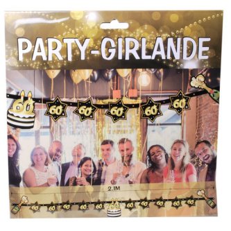 Party Girlande 60, schwarz/gold