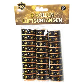 Luftschlangen 60, schwarz/gold