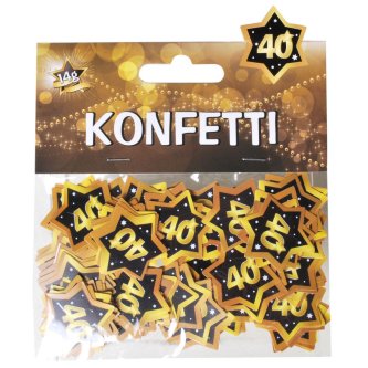 Konfetti 40, schwarz/gold