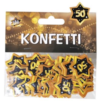 Konfetti 50, schwarz/gold