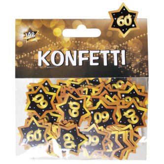 Konfetti 60, schwarz/gold