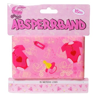 Absperrband Zur Geburt / rosa