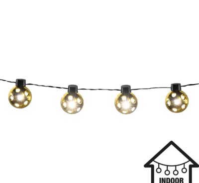 Lichterkette Partyball, gold