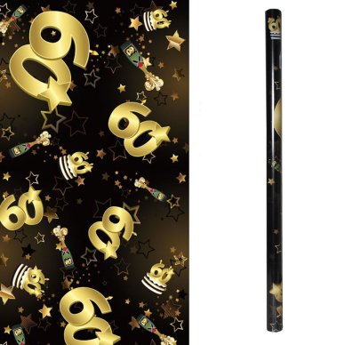 Geschenkpapier 60, schwarz/gold