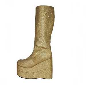 Disco 70er Jahre Damen Stiefel,gold,lang