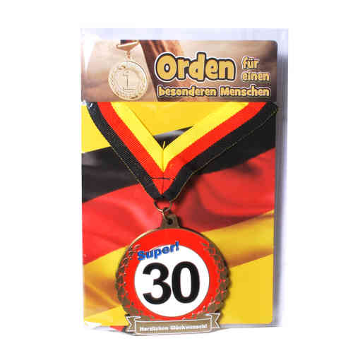 Orden 30 mit Karte und Umschlag