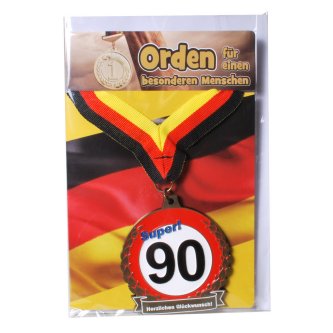 Orden 90 mit Karte und Umschlag