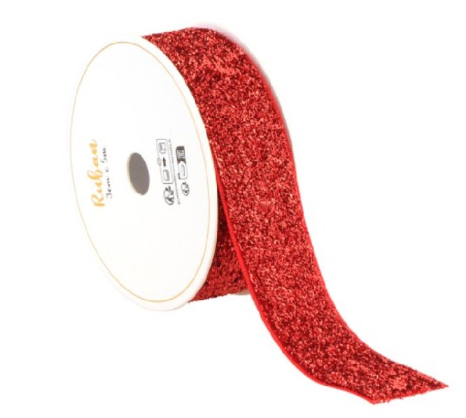 Geschenkband rot glitzer,3m x 2,5 cm Geschenkband rot glitzer,3m x 2,5 cm