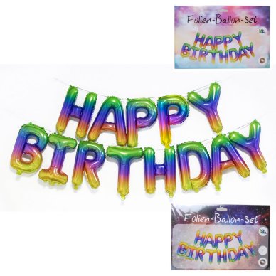 Folienballon Schriftzug Happy Birthday