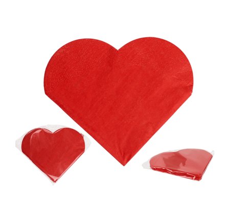 Rote Papier Servietten in Herzform