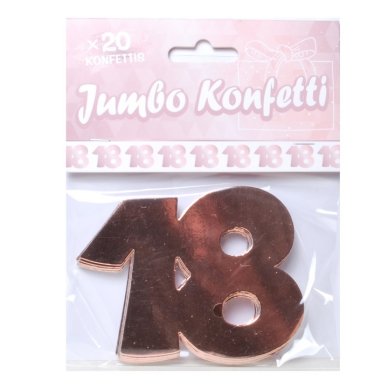 Jumbo-Konfetti 18, 20-tlg., rosÚgold