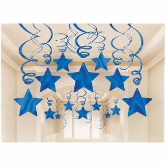 Swirl Girlanden Dekoration Star blau