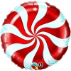 Candy Swirl Folienballon rot/weiss
