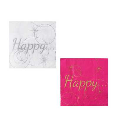 Papierservietten Happy, pink