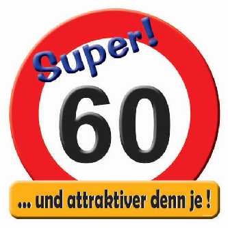 Geburtstag Schild Zahl 60