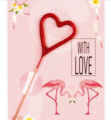 Flamingo Herz  Mini Wondercard